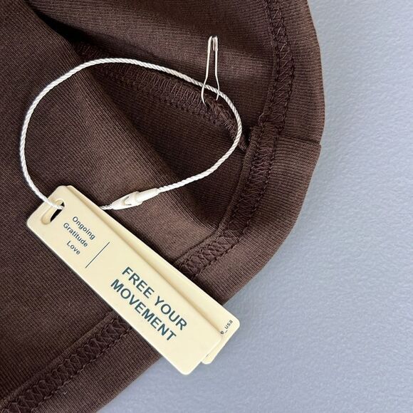 NWT OGL Light Cotton Rib Faux Wrap Light Cotton Midi Dress - Hazelnut Coco - Picture 7 of 10